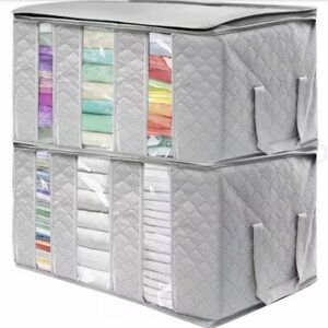 2 Storage Bags w/zipper closure, carrying handles, 3 windows.